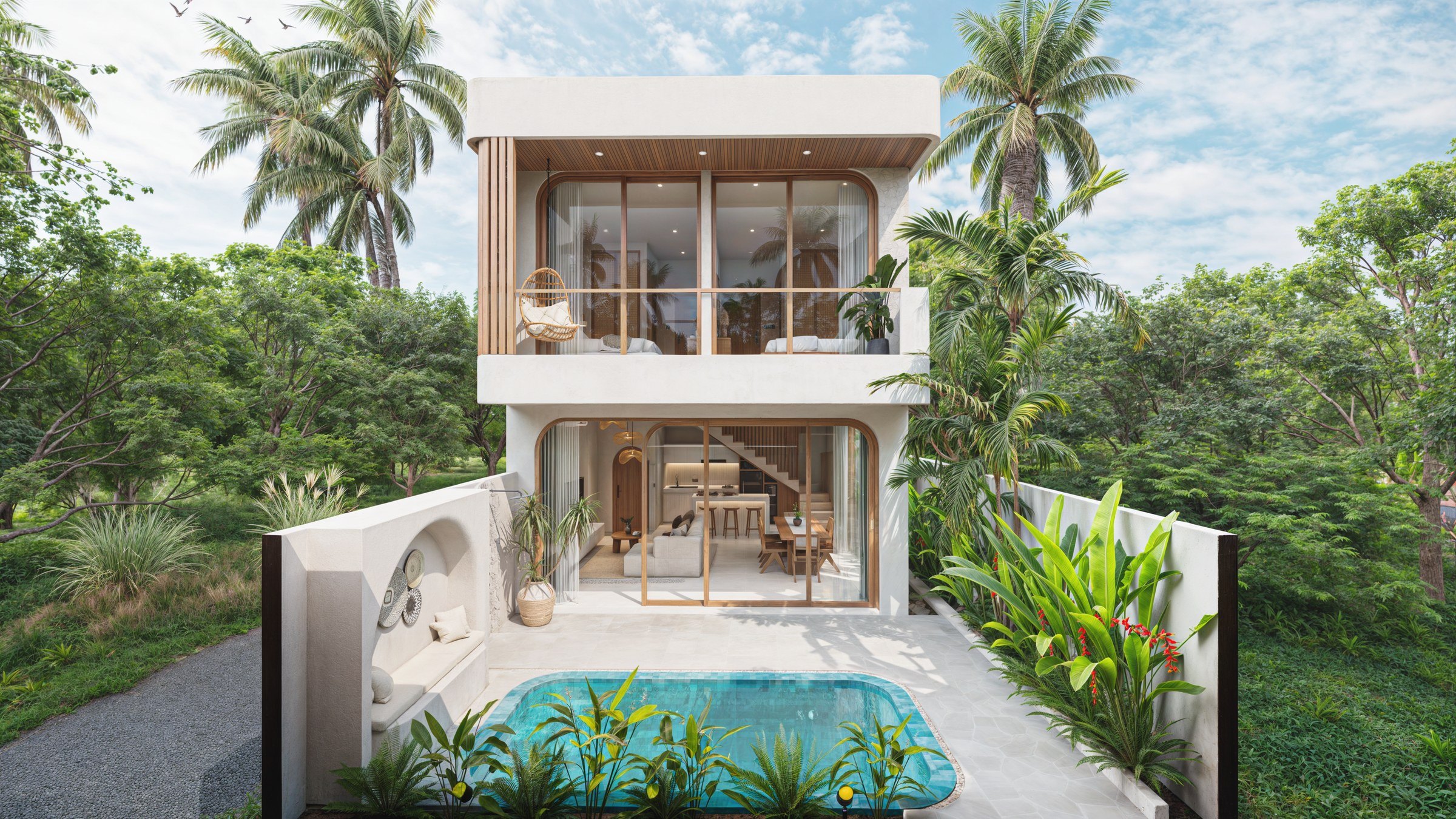 Arawa Villas, the villa and pool