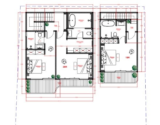 2 bed pool villa, Balangan, floor plan