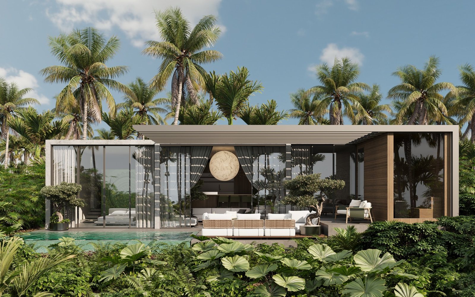 Pool villa, Batuan, a 3 bed villa and its pool, render