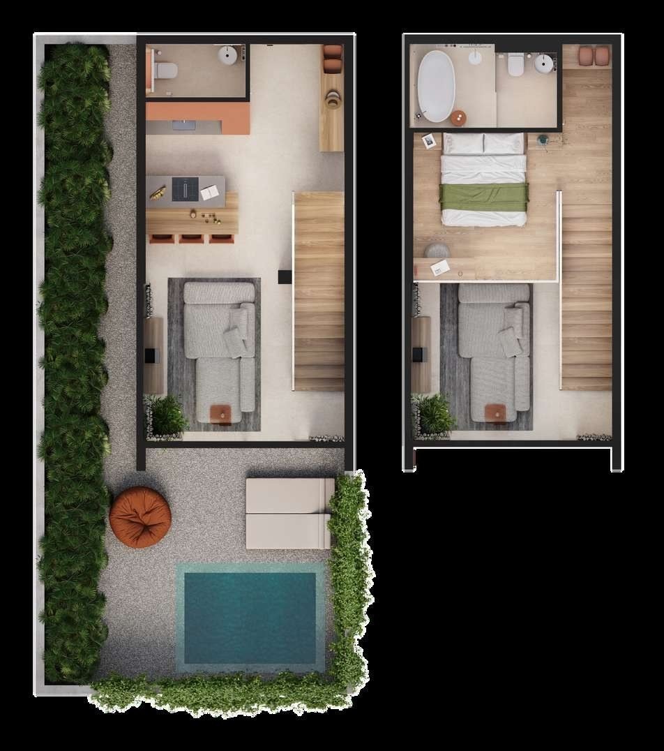 Pool villa, Batuan, floor plan