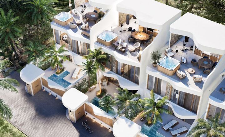 Three storey 2 bed pool villa in Nyang Nyang