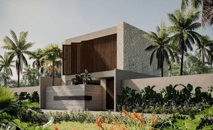 Stone clad 2 bed pool villa in Pererenan
