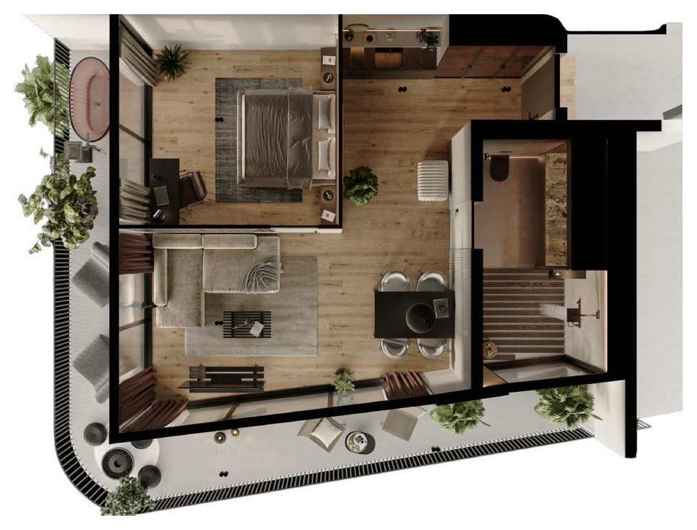 Hotel apartments, Batu Bolong, Canggu, floor plan