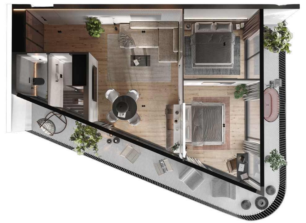 Hotel apartments, Batu Bolong, Canggu, floor plan