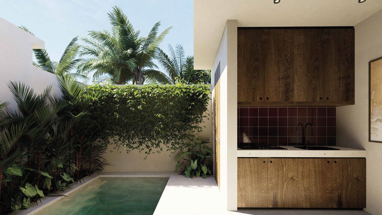 Pool studios we list at Melasti, Ungasan, render