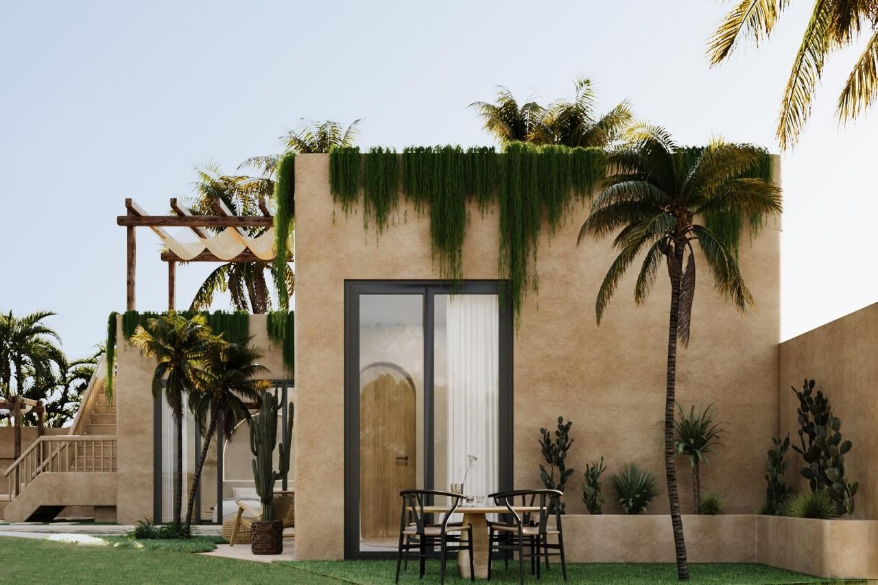 2 bed pool villa, Kaba Kaba, the garden side, render