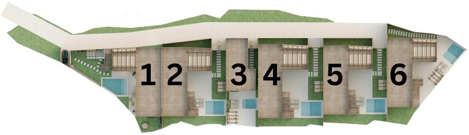 2 bed pool villa, Kaba Kaba, floor plan