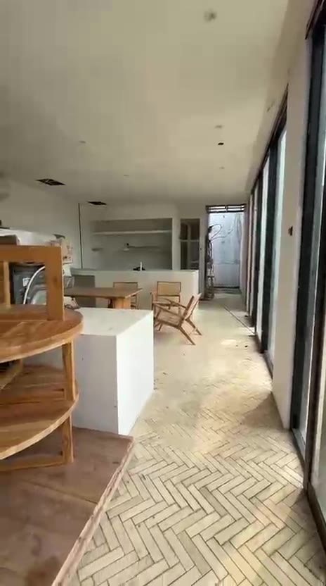 2 bed pool villa, Kaba Kaba, Living and dining, floors tiled
