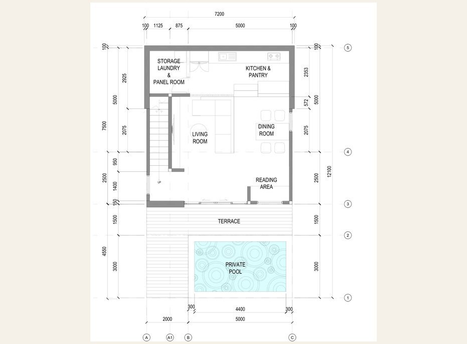1 and 2 bed pool villas, Kuta Lombok, floor plan