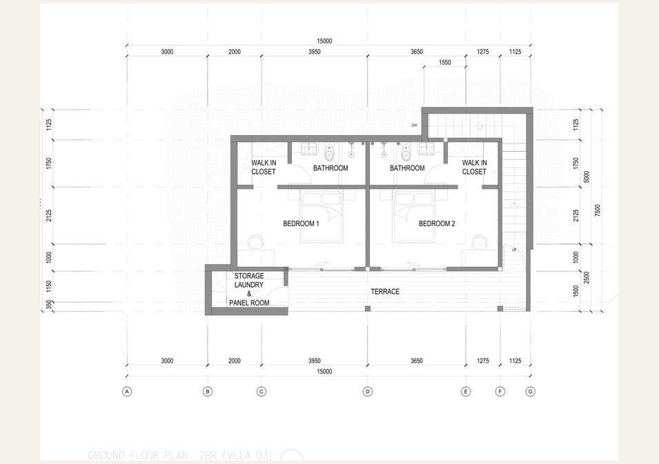 1 and 2 bed pool villas, Kuta Lombok, floor plan
