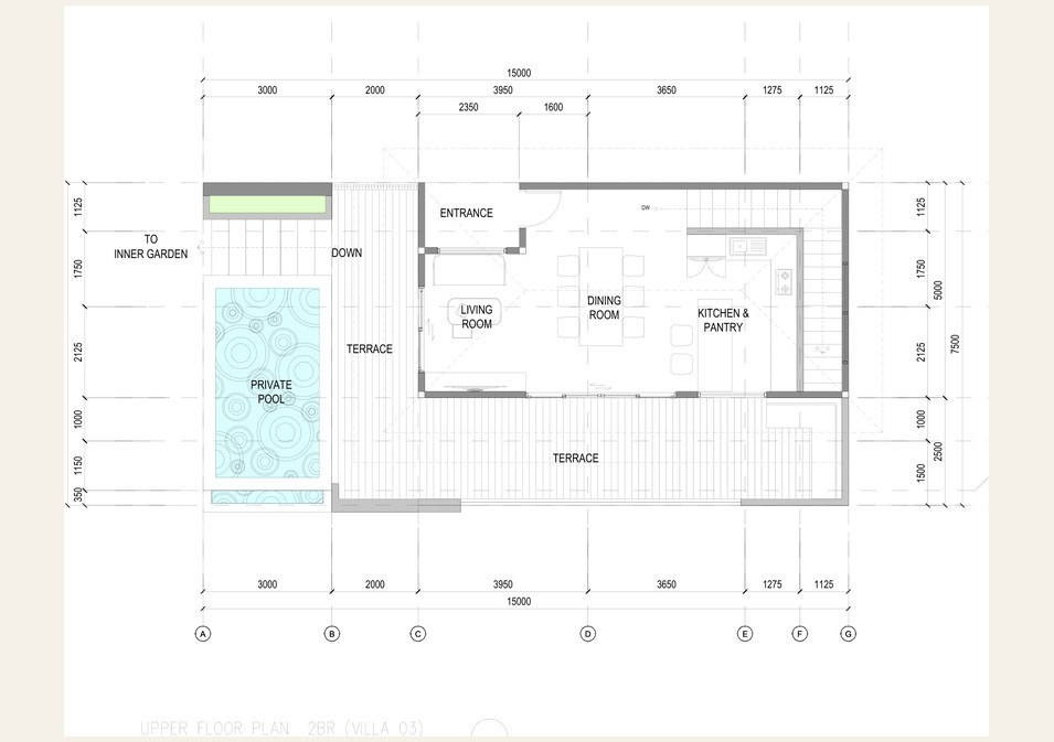 1 and 2 bed pool villas, Kuta Lombok, floor plan