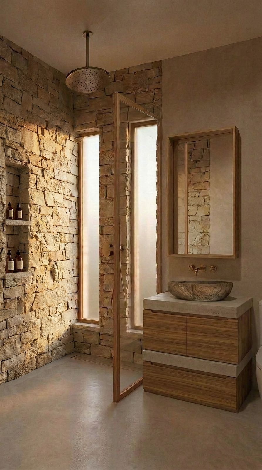 Hillside pool villas, Kuta Lombok, the bathroom, render