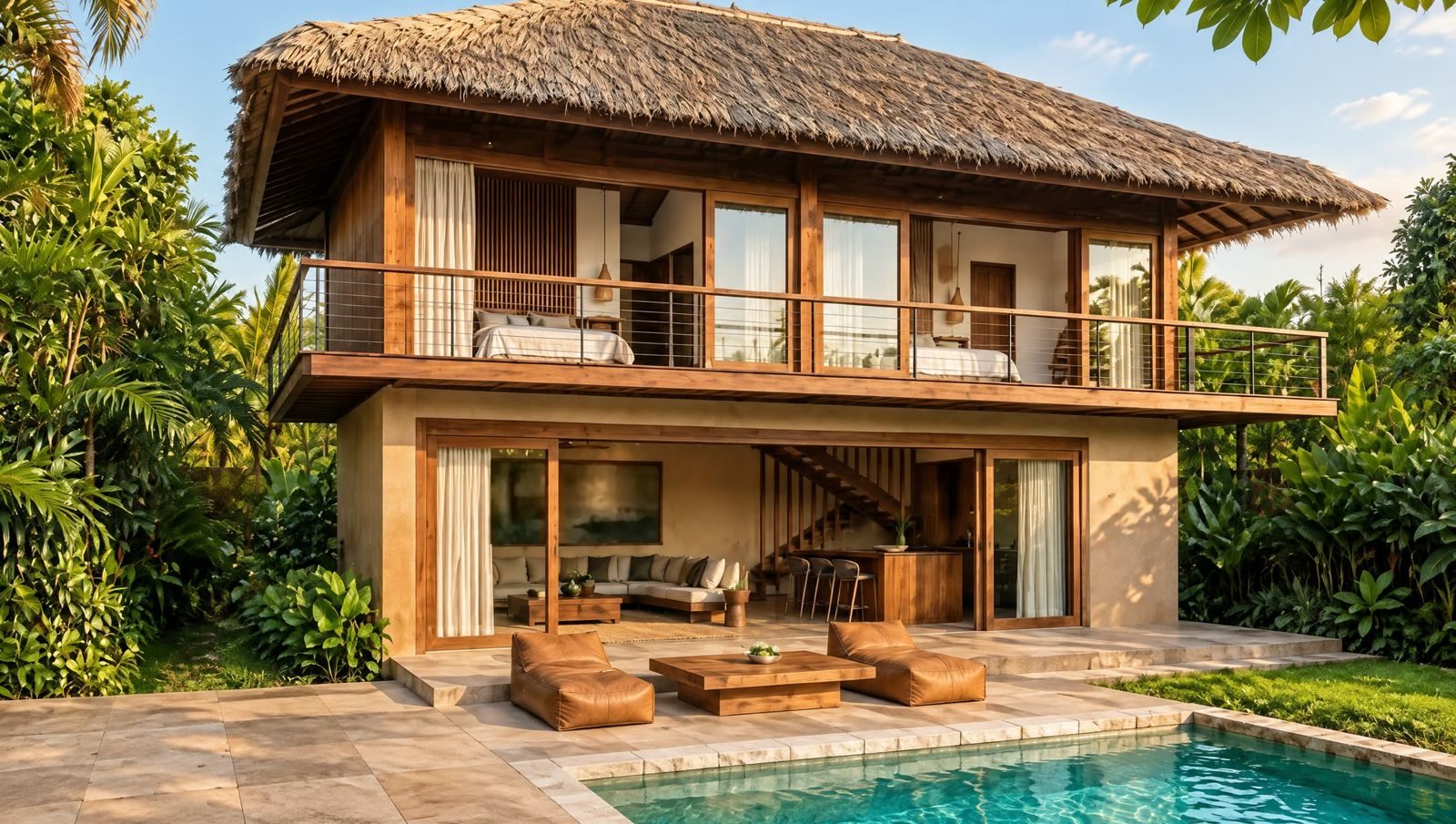 Hillside pool villas, Kuta Lombok, The Two Bedroom Villa, render