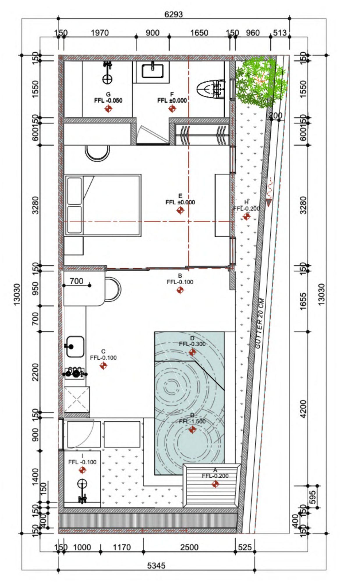 Pool studio, Type C floor plan
