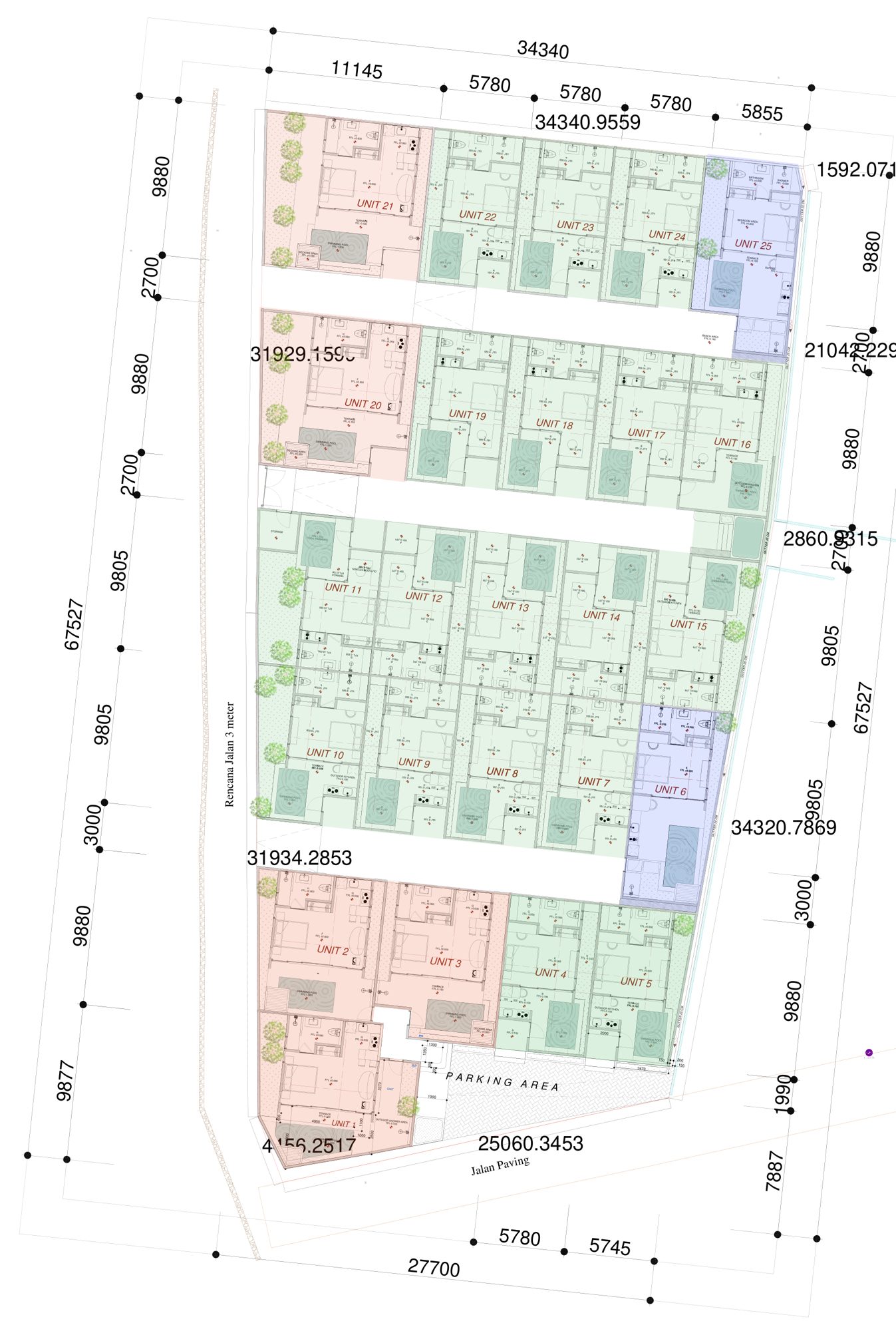 Pool studios, Melasti, site plan