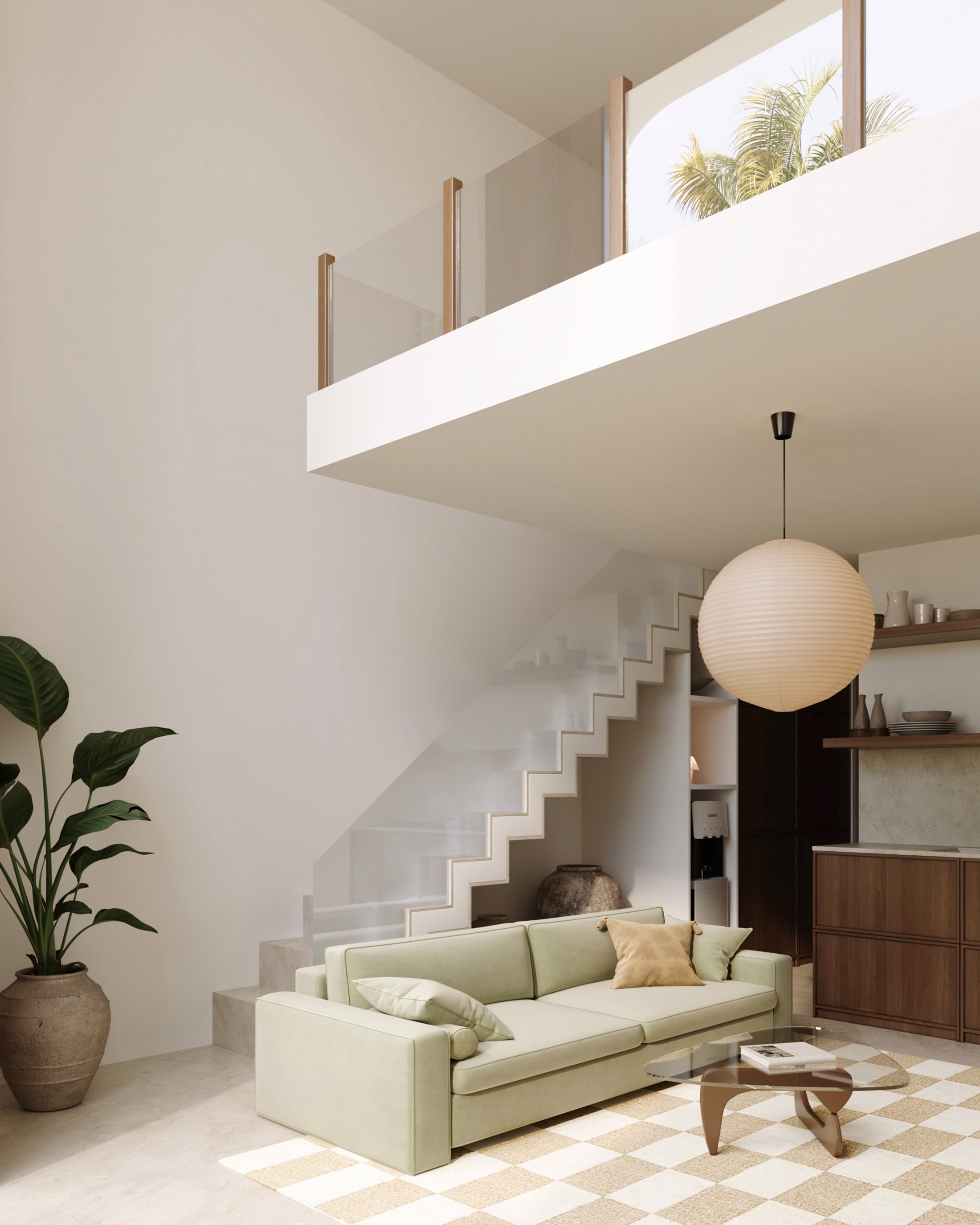 Suara Villas, the double height living room