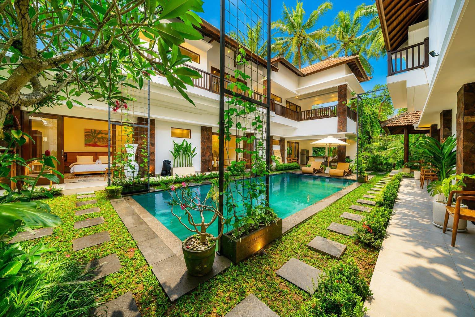 Boutique apartment complex, Ubud, the pool and garden